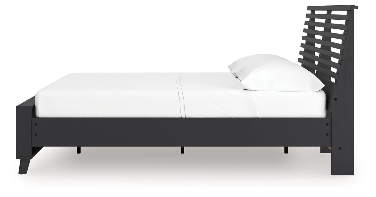 Danziar Black Full Slat Platform Bed from Ashley Furniture - Luna Furniture