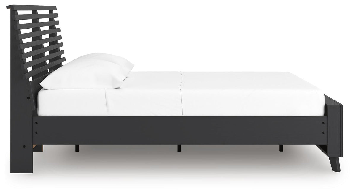 Danziar Black Full Slat Platform Bed from Ashley Furniture - Luna Furniture