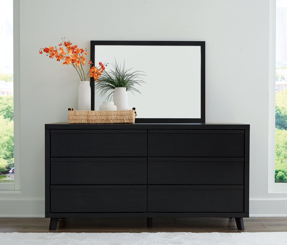 Danziar Black Dresser and Mirror from Ashley Furniture - Luna Furniture