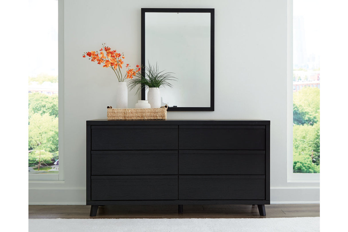 Danziar Black Dresser and Mirror from Ashley - Luna Furniture