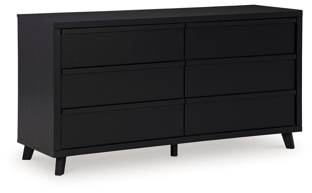 Danziar Black King Panel Bed, Dresser and Nightstand from Ashley - Luna Furniture