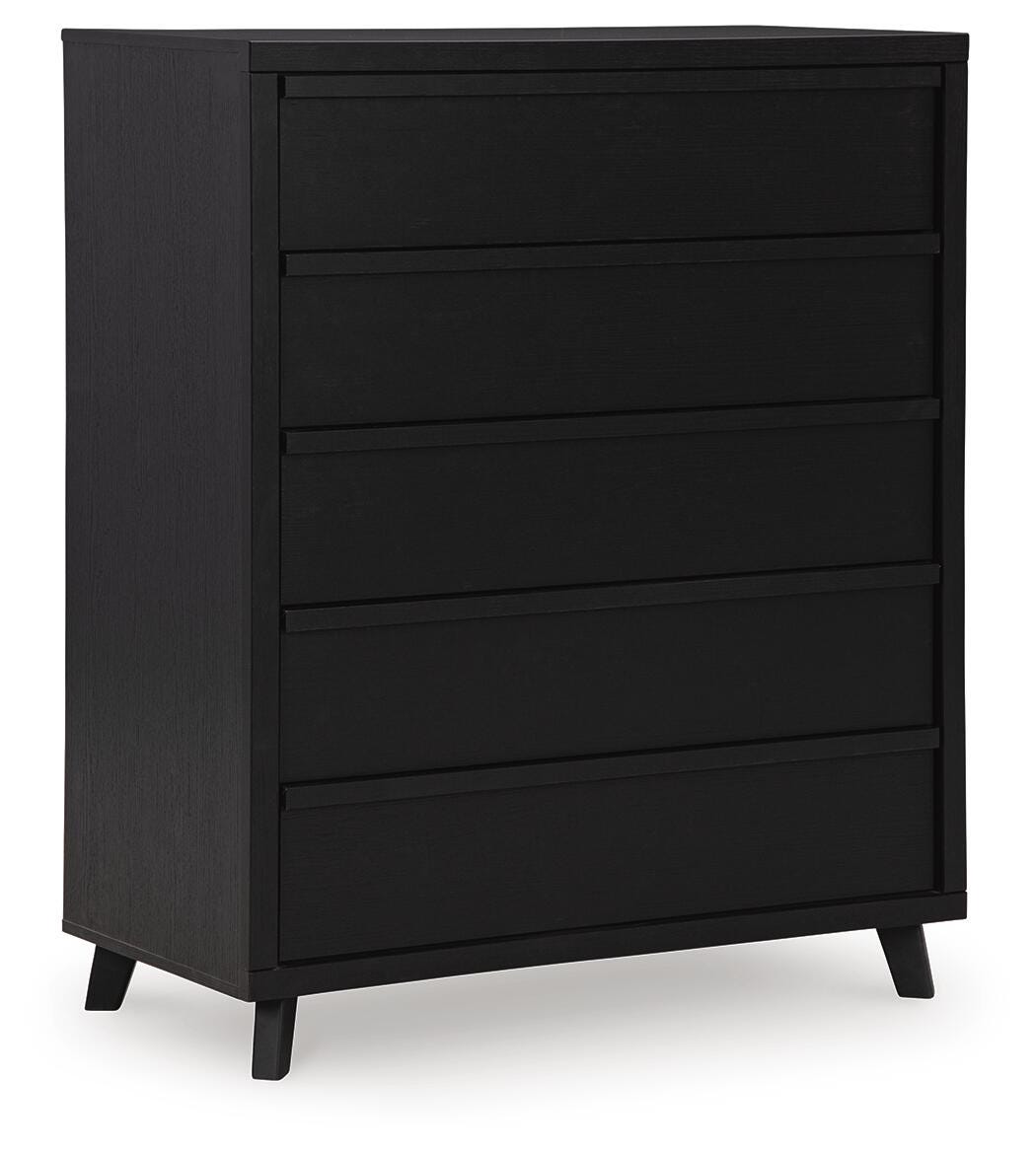Danziar Black Dresser, Chest and Nightstand from Ashley - Luna Furniture