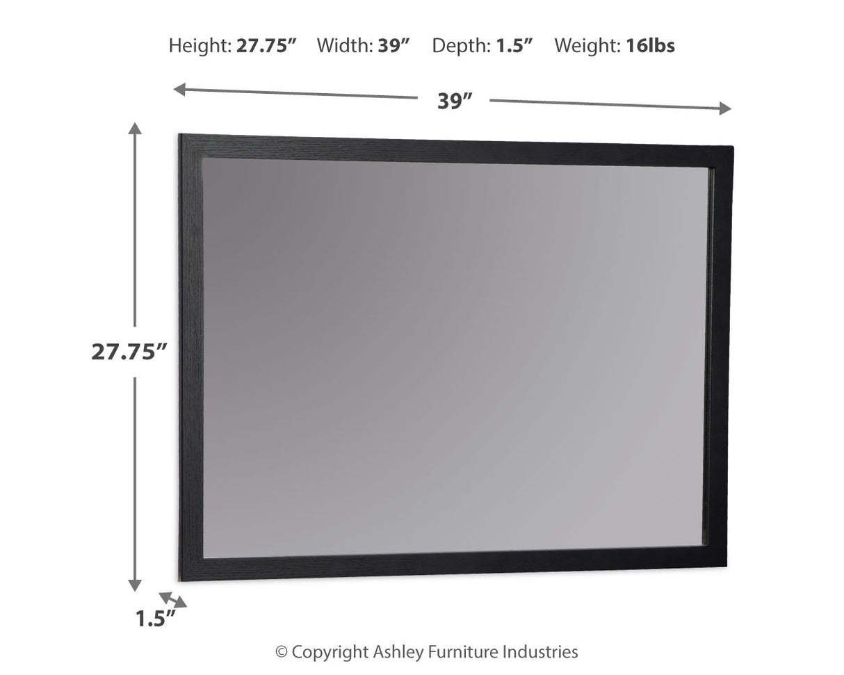 Danziar Black Bedroom Mirror (Mirror Only) from Ashley Furniture - Luna Furniture