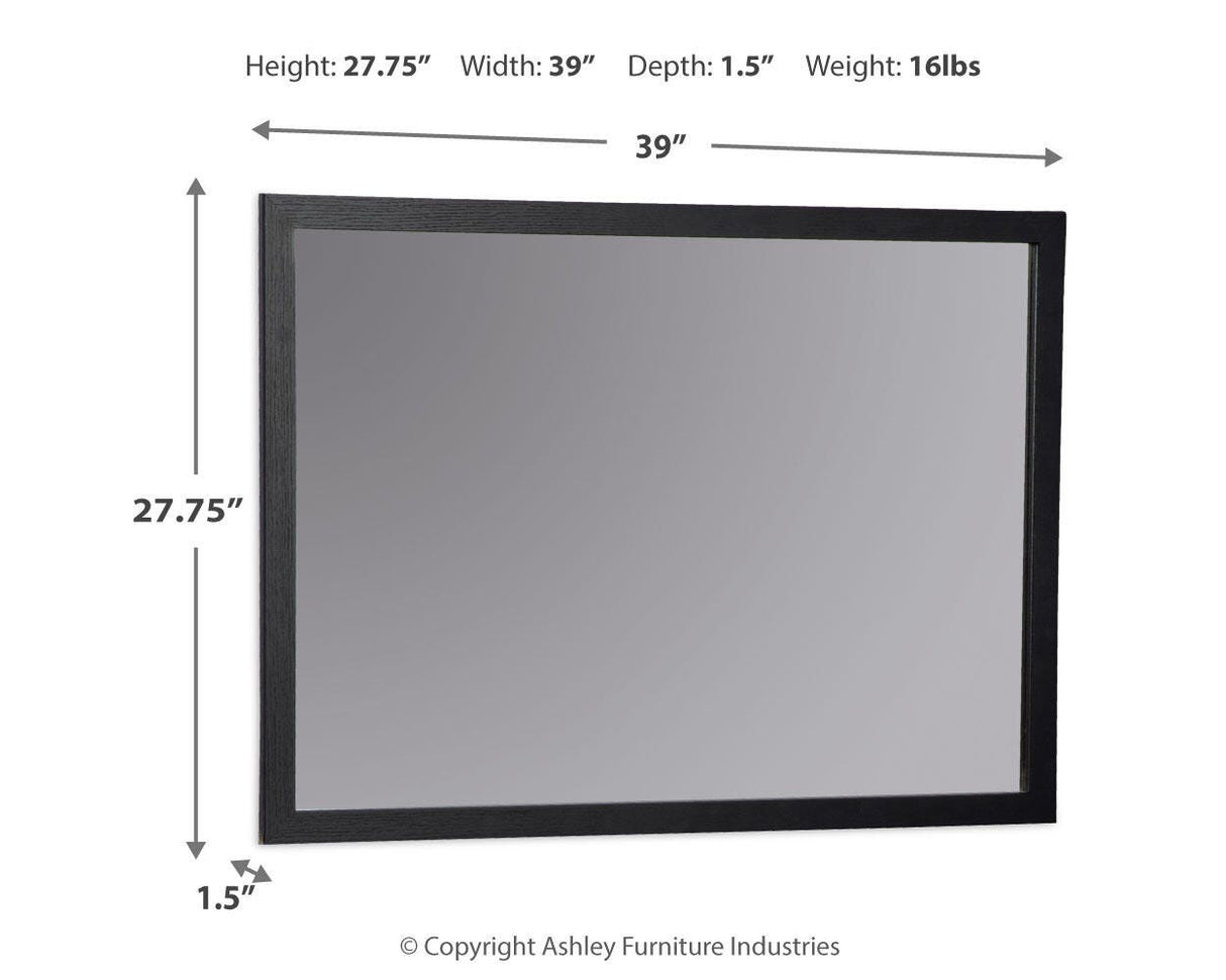 Danziar Black Bedroom Mirror (Mirror Only) from Ashley Furniture - Luna Furniture