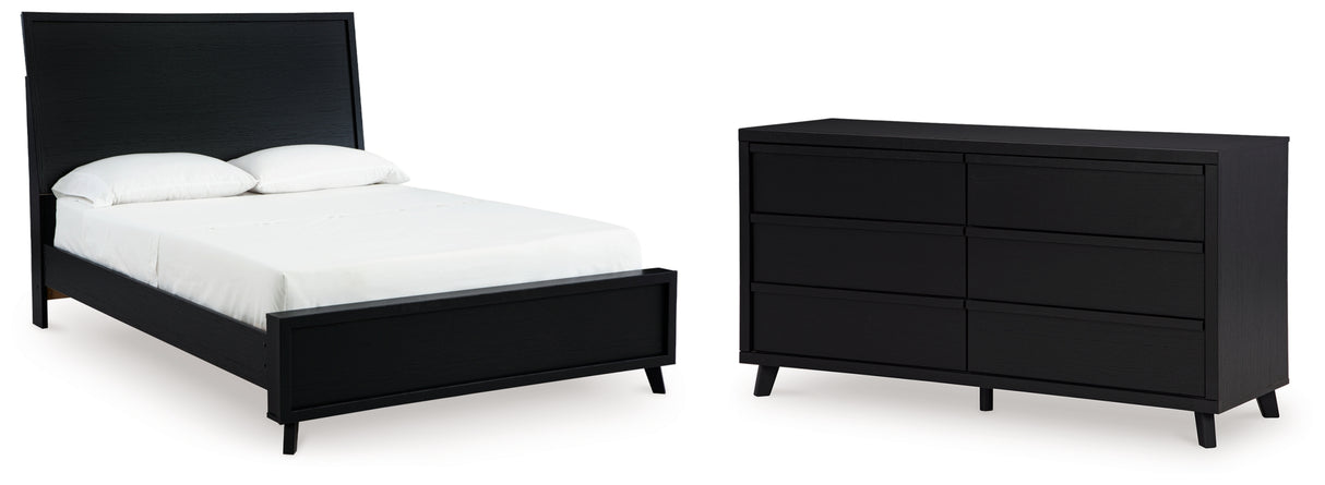Danziar Black Queen Panel Bed and Dresser from Ashley - Luna Furniture