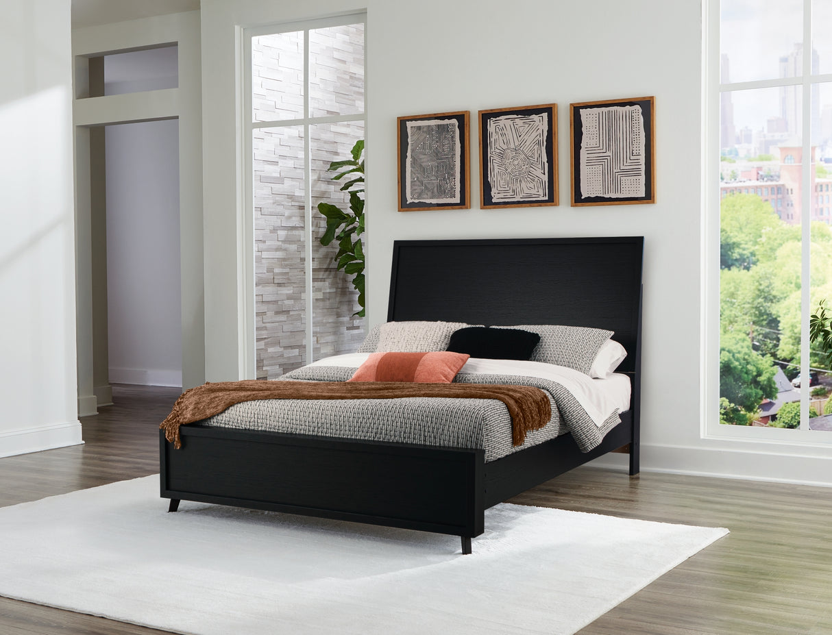 Danziar Black Queen Panel Bed and Dresser from Ashley - Luna Furniture