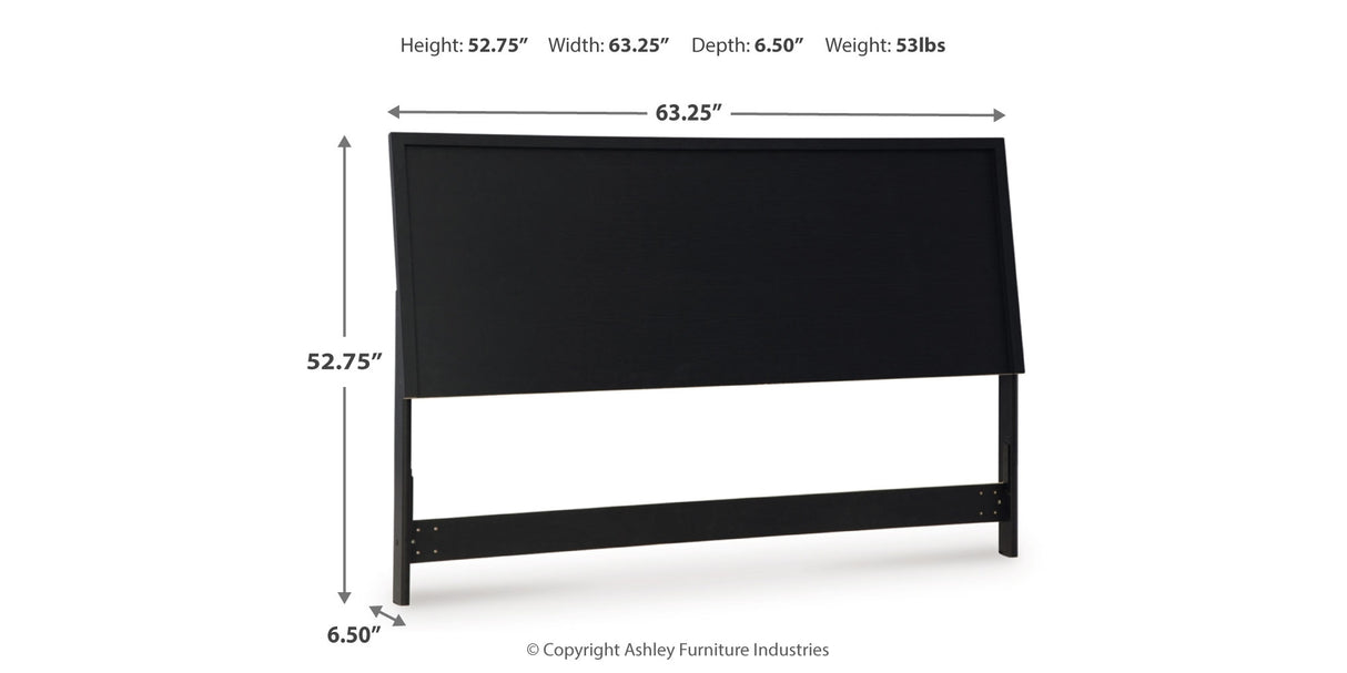 Danziar Queen Panel Headboard with Mirrored Dresser and 2 Nightstands in Black from Ashley - Luna Furniture