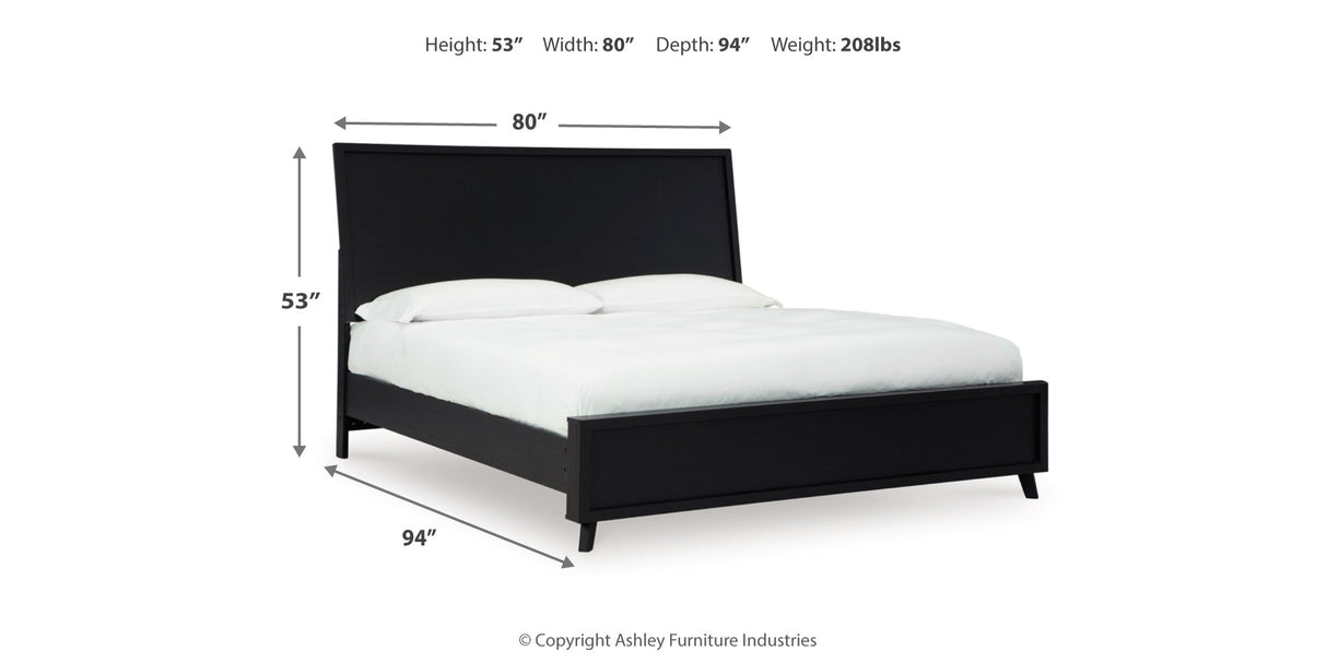 Danziar Black King Panel Bed, Dresser and 2 Nightstands from Ashley - Luna Furniture