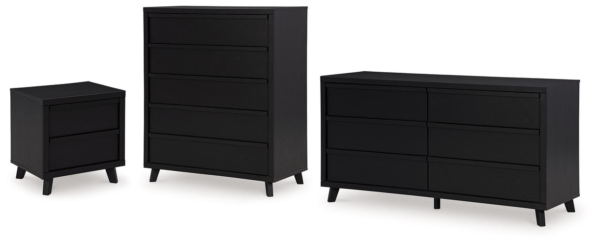 Danziar Black Dresser, Chest and Nightstand from Ashley - Luna Furniture