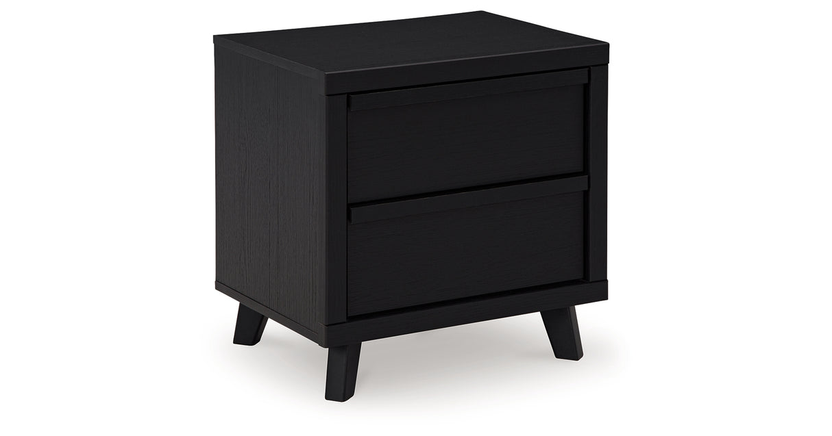 Danziar King Panel Headboard with Mirrored Dresser and 2 Nightstands in Black from Ashley - Luna Furniture