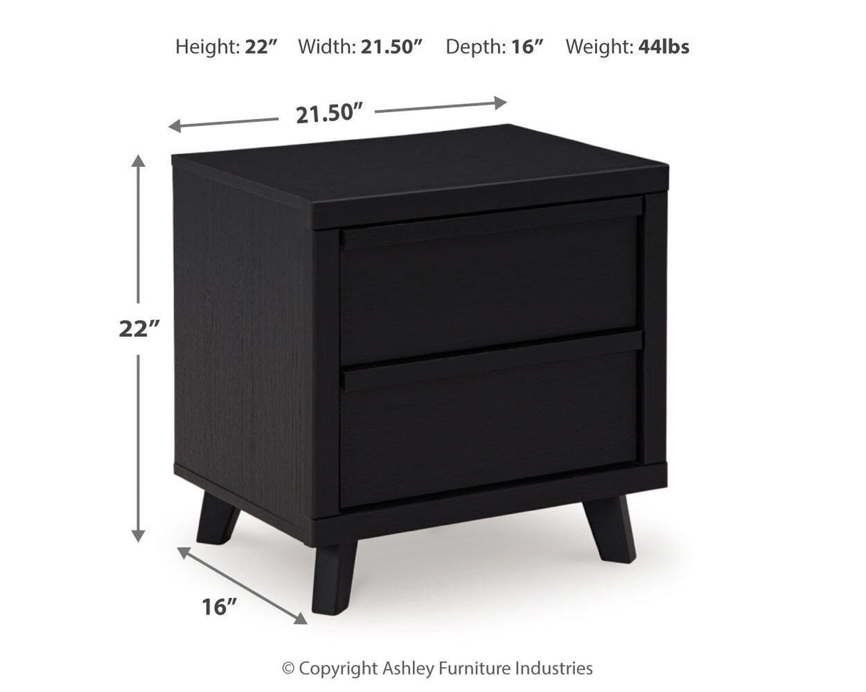Danziar Black Queen Bed, Dresser, Mirror, Chest and Nightstand from Ashley - Luna Furniture