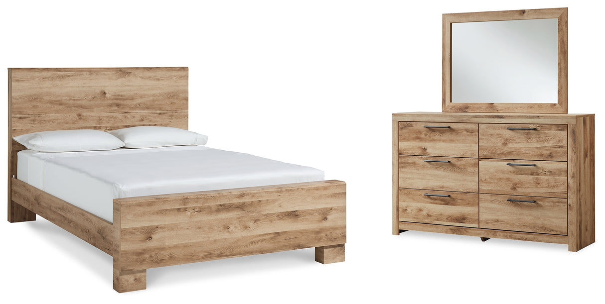 Hyanna Tan Brown Queen Panel Bed, Dresser and Mirror from Ashley - Luna Furniture