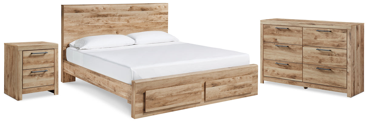 Hyanna Tan Brown Queen Panel Storage Bed, Dresser and Nightstand from Ashley Furniture - Luna Furniture