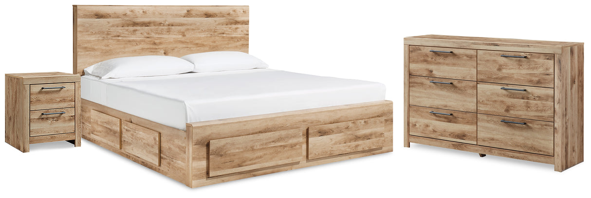 Hyanna Tan Brown Queen Storage Bed, Dresser and Nightstand from Ashley - Luna Furniture