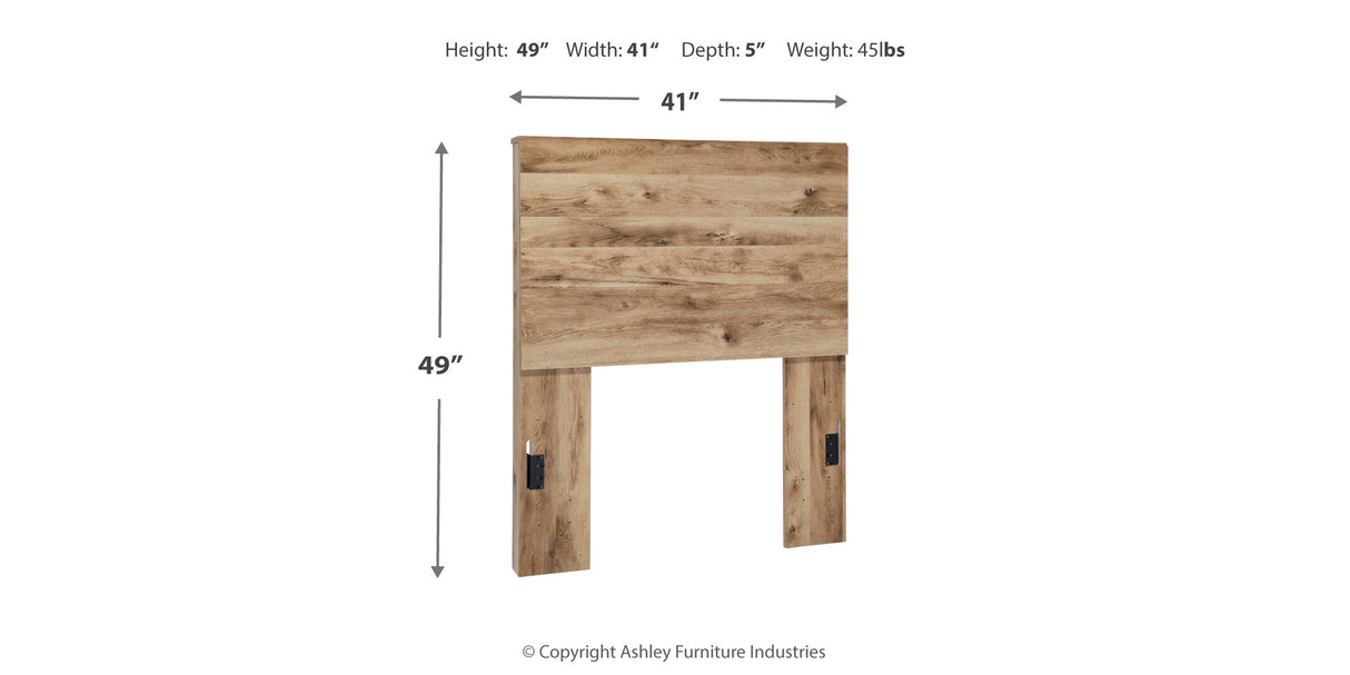 Hyanna Twin Panel Headboard with Mirrored Dresser and Chest in Tan Brown from Ashley - Luna Furniture