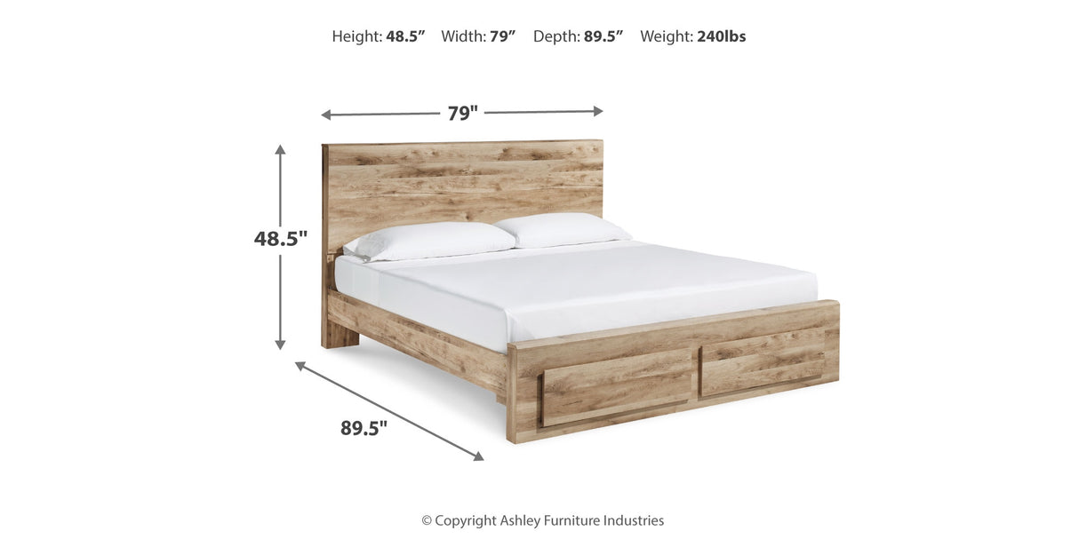 Hyanna Tan Brown King Panel Storage Bed, Dresser and 2 Nightstands from Ashley Furniture - Luna Furniture