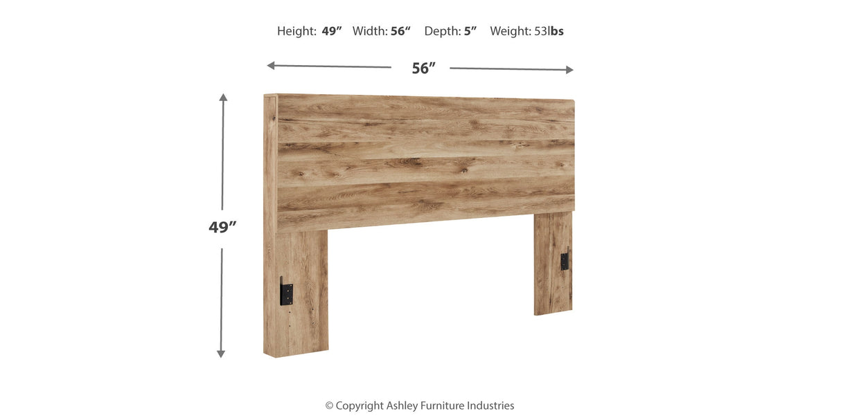Hyanna Full Panel Headboard with Mirrored Dresser and 2 Nightstands in Tan Brown from Ashley - Luna Furniture
