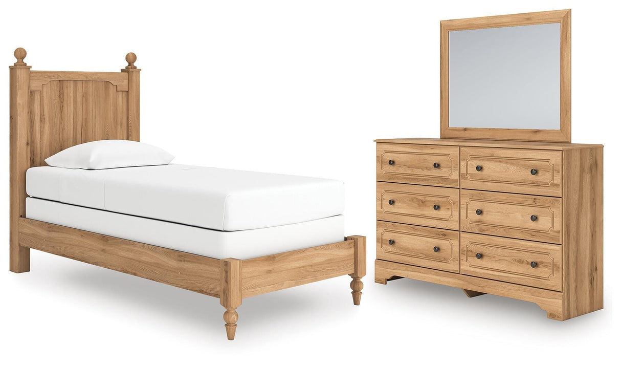 Aleaport Twin Panel Bed, Dresser and Mirror from Ashley - Luna Furniture