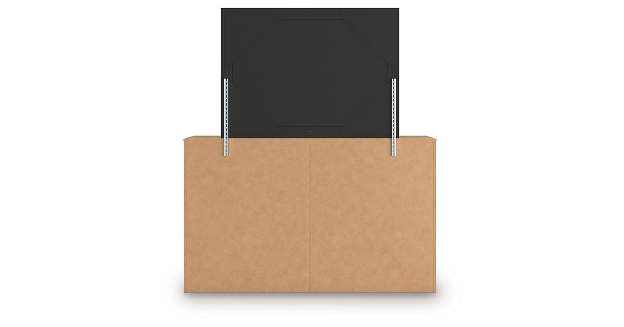 Aleaport Full Panel Bed with Mirrored Dresser and Nightstand in Warm Brown from Ashley Furniture - Luna Furniture