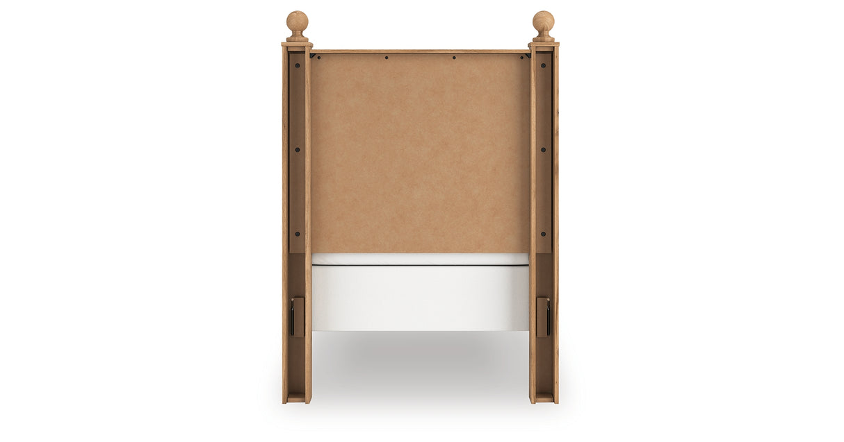Aleaport Twin Panel Bed with Dresser in Warm Brown from Ashley Furniture - Luna Furniture