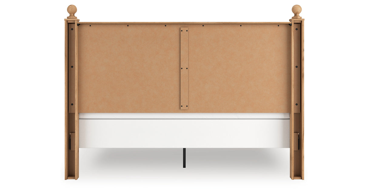 Aleaport Warm Brown King Panel Bed, Dresser, Mirror and Nightstand from Ashley - Luna Furniture