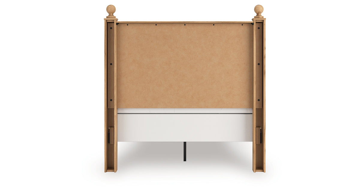 Aleaport Full Panel Bed with Mirrored Dresser and Nightstand in Warm Brown from Ashley Furniture - Luna Furniture