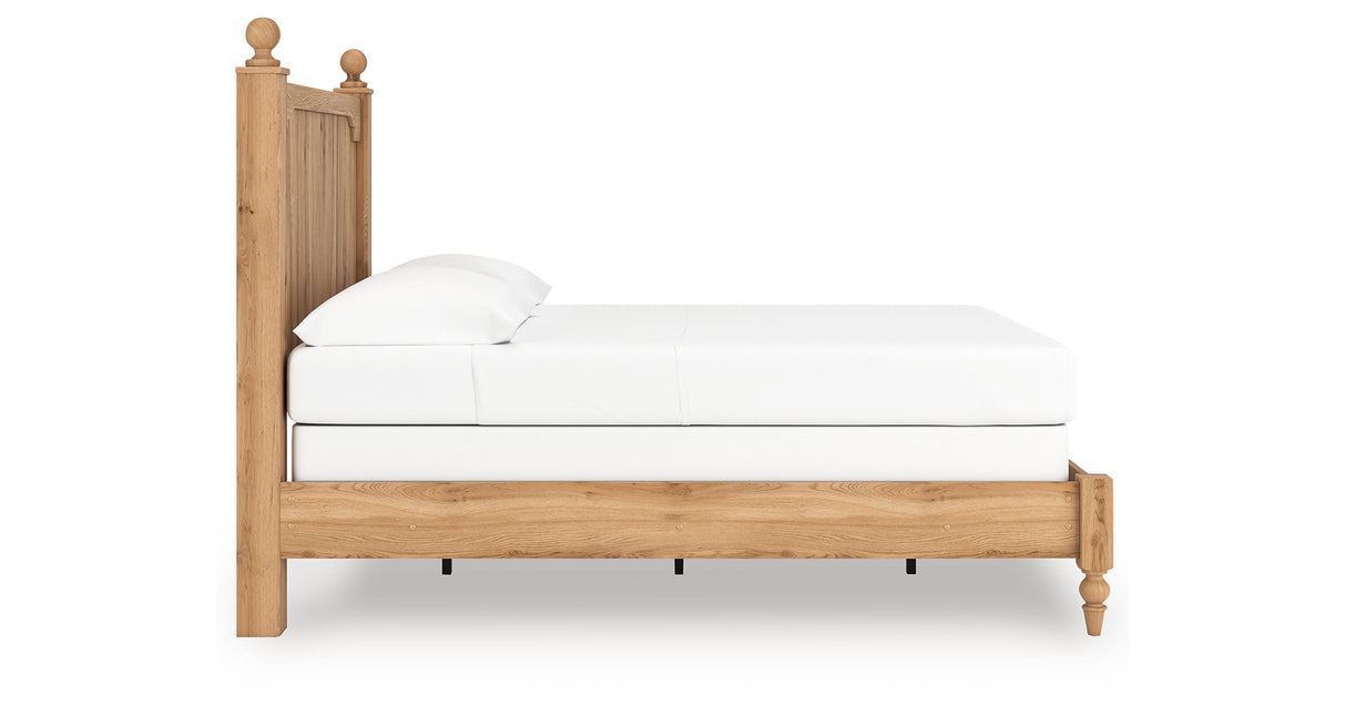 Aleaport Full Panel Bed with Mirrored Dresser and Nightstand in Warm Brown from Ashley Furniture - Luna Furniture