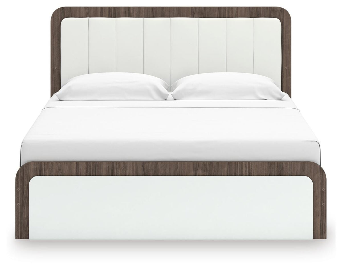 Kendanport King Upholstered Bed, Dresser, Mirror and Chest from Ashley - Luna Furniture