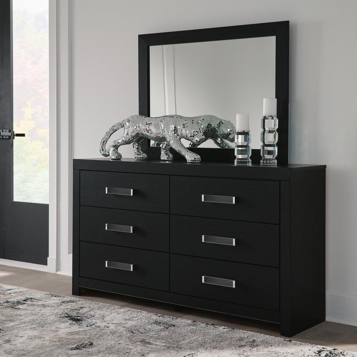 Maeling Black Dresser and Mirror from Ashley - Luna Furniture