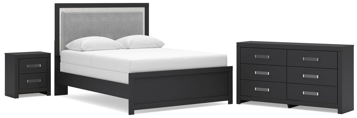 Maeling Queen Upholstered Panel Bed, Dresser and Nightstand from Ashley - Luna Furniture