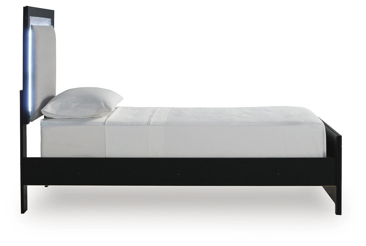 Maeling Twin Upholstered Panel Bed, Dresser and Mirror from Ashley - Luna Furniture