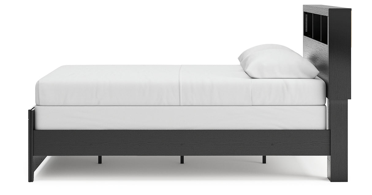 Broachmyn Black/Gray Queen Bookcase Panel Bed from Ashley - Luna Furniture