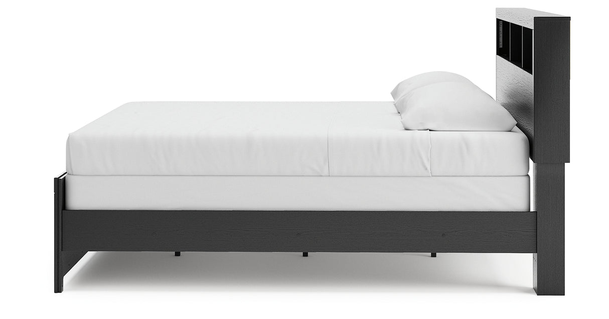Broachmyn Black/Gray King Bookcase Panel Bed from Ashley Furniture - Luna Furniture