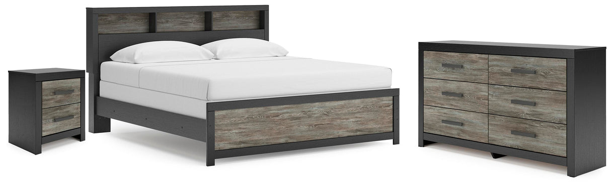 Broachmyn Black/Gray King Panel Bed, Dresser, and Nightstand from Ashley - Luna Furniture