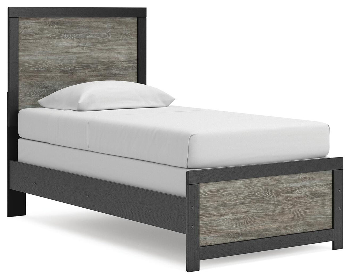 Broachmyn Black/Gray Twin Panel Bed, Dresser and Mirror from Ashley Furniture - Luna Furniture
