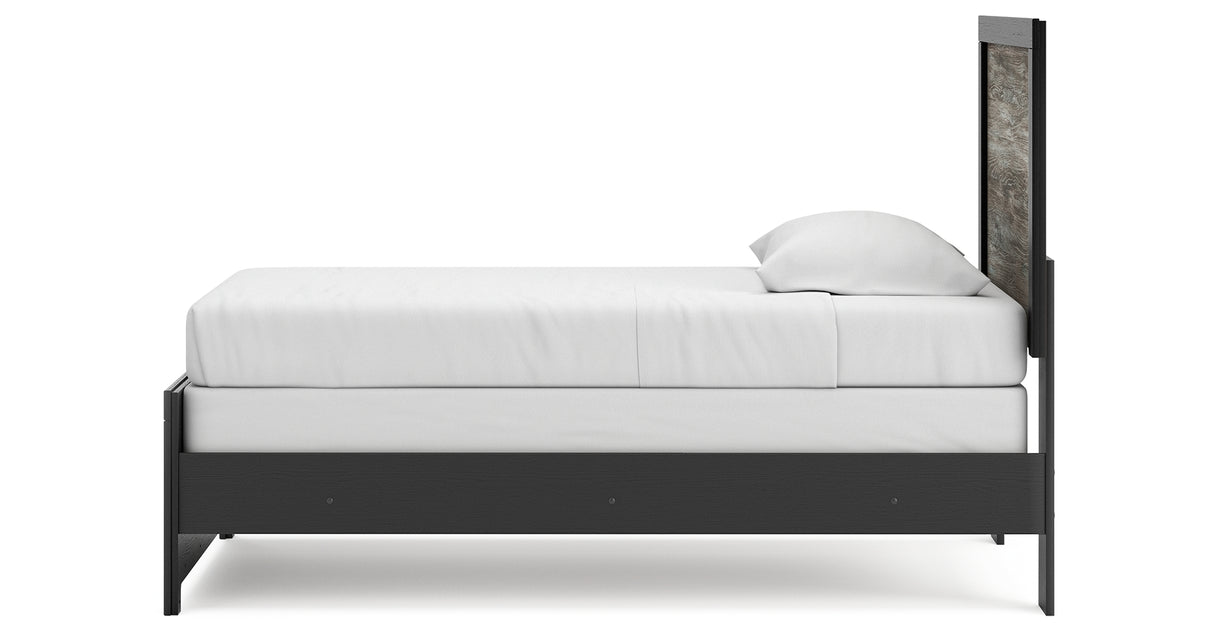 Broachmyn Black/Gray Twin Panel Bed, Dresser and Mirror from Ashley Furniture - Luna Furniture