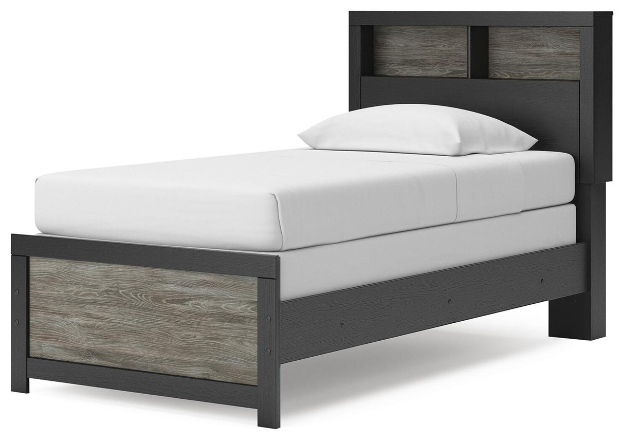 Broachmyn Black/Gray Twin Bookcase Bed, Dresser and Mirror from Ashley - Luna Furniture