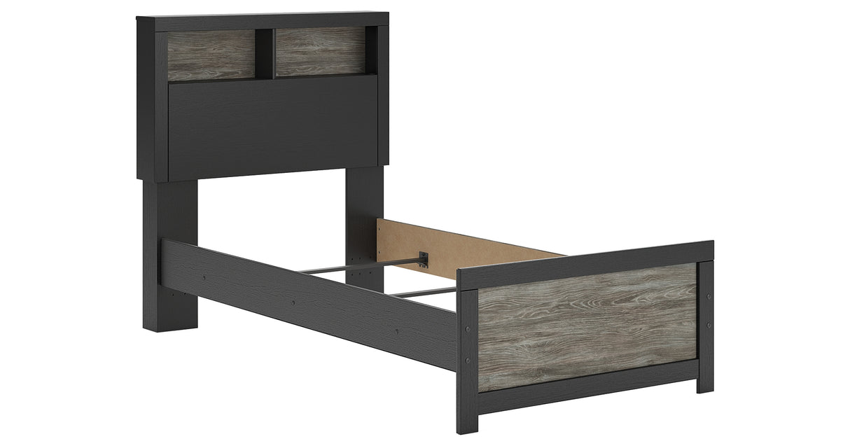 Broachmyn Black/Gray Twin Bookcase Bed from Ashley - Luna Furniture