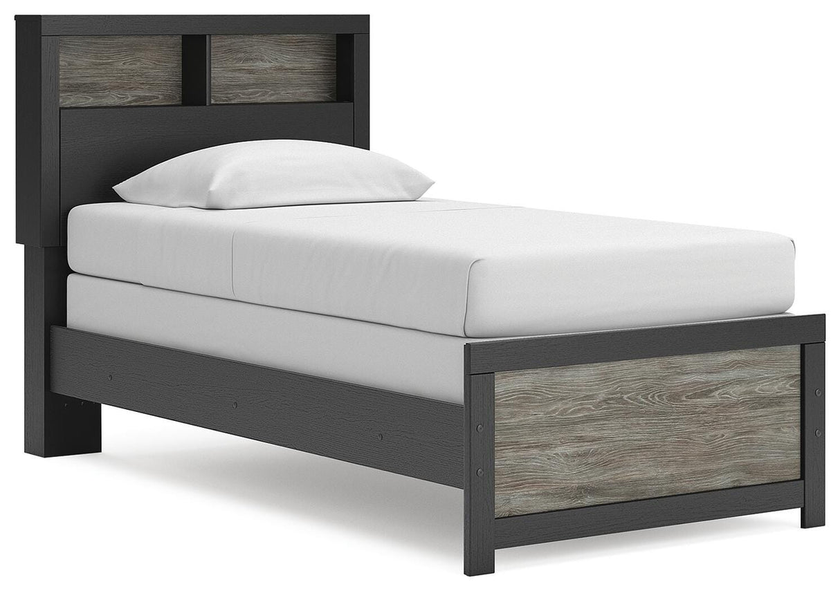 Broachmyn Black/Gray Twin Bookcase Bed, Dresser and Mirror from Ashley - Luna Furniture