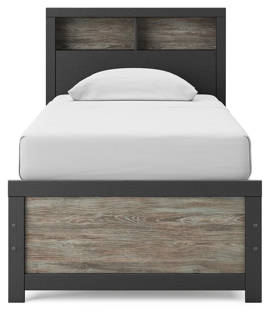 Broachmyn Black/Gray Twin Bookcase Bed, Dresser and Mirror from Ashley - Luna Furniture