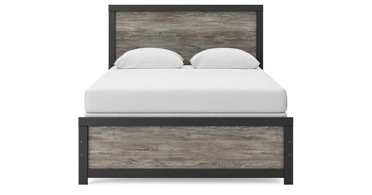 Broachmyn Black/Gray Queen Panel Bed, Dresser and Mirror from Ashley Furniture - Luna Furniture