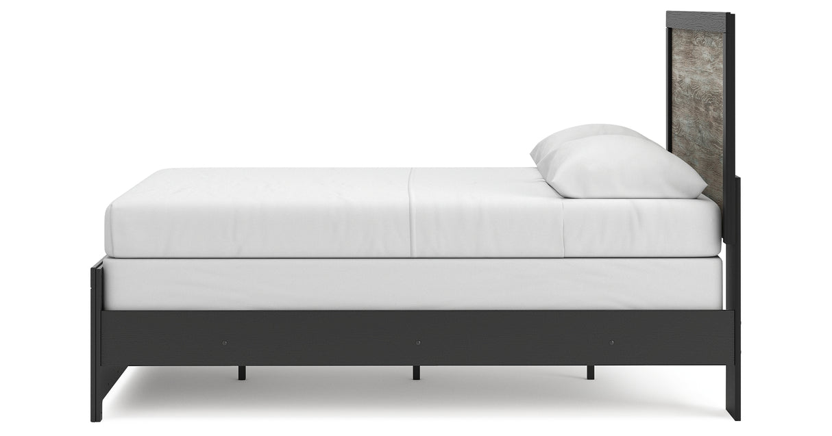 Broachmyn Black/Gray Queen Panel Bed, Dresser and Mirror from Ashley Furniture - Luna Furniture