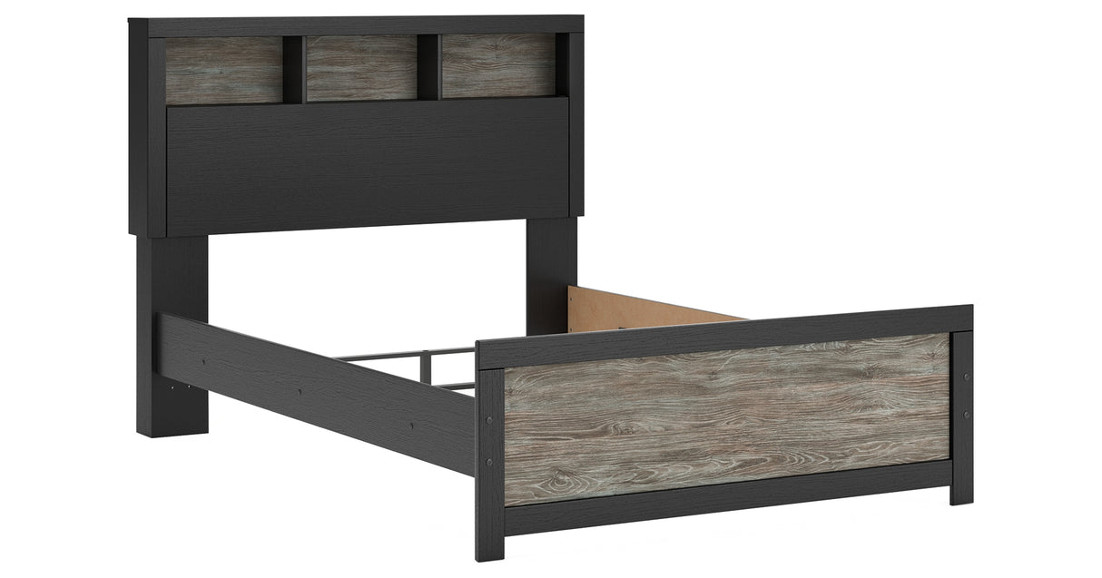 Broachmyn Black/Gray Full Bookcase Bed, Dresser and Mirror from Ashley - Luna Furniture
