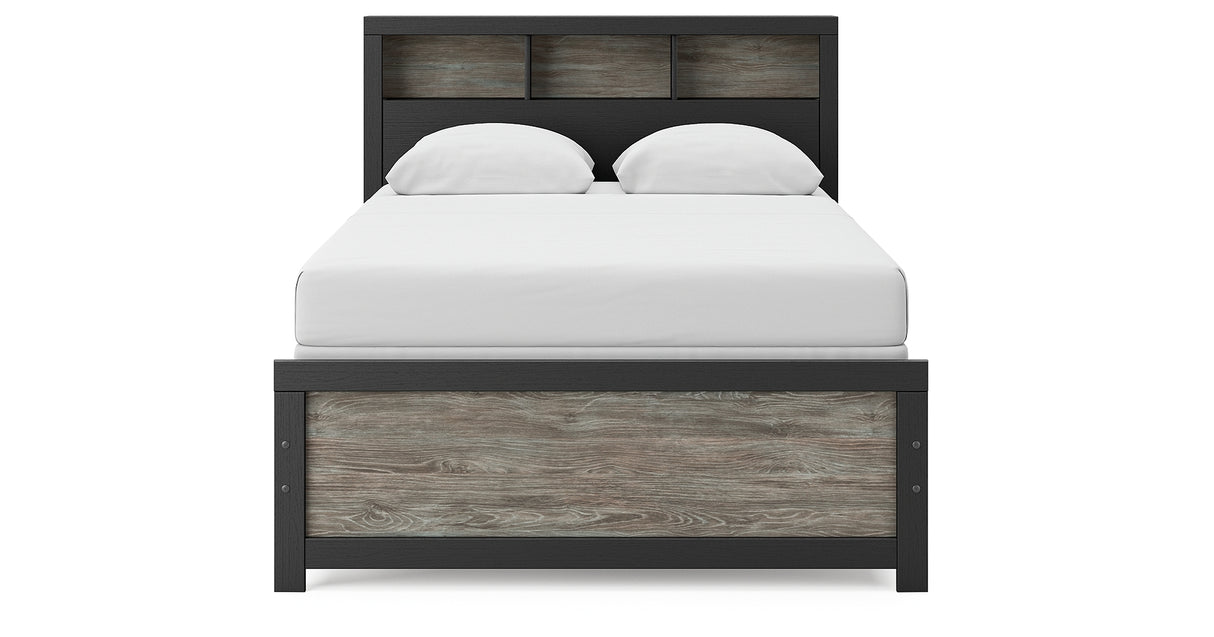 Broachmyn Black/Gray Full Bookcase Bed, Dresser and Mirror from Ashley - Luna Furniture