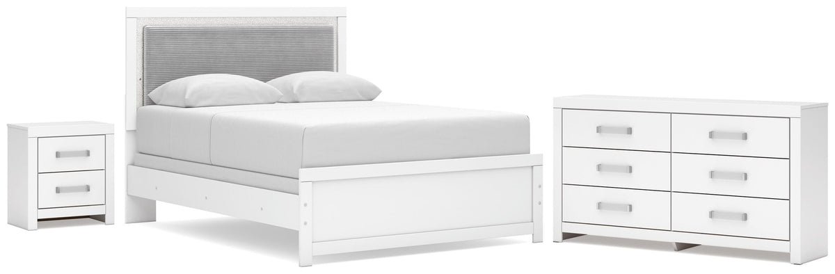 Maeling Queen Upholstered Panel Bed, Dresser and Nightstand from Ashley - Luna Furniture