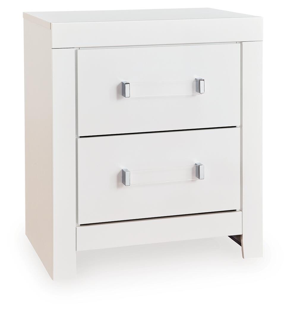 Maeling White/Gray Queen Upholstered Panel Bed, Dresser and Nightstand from Ashley Furniture - Luna Furniture