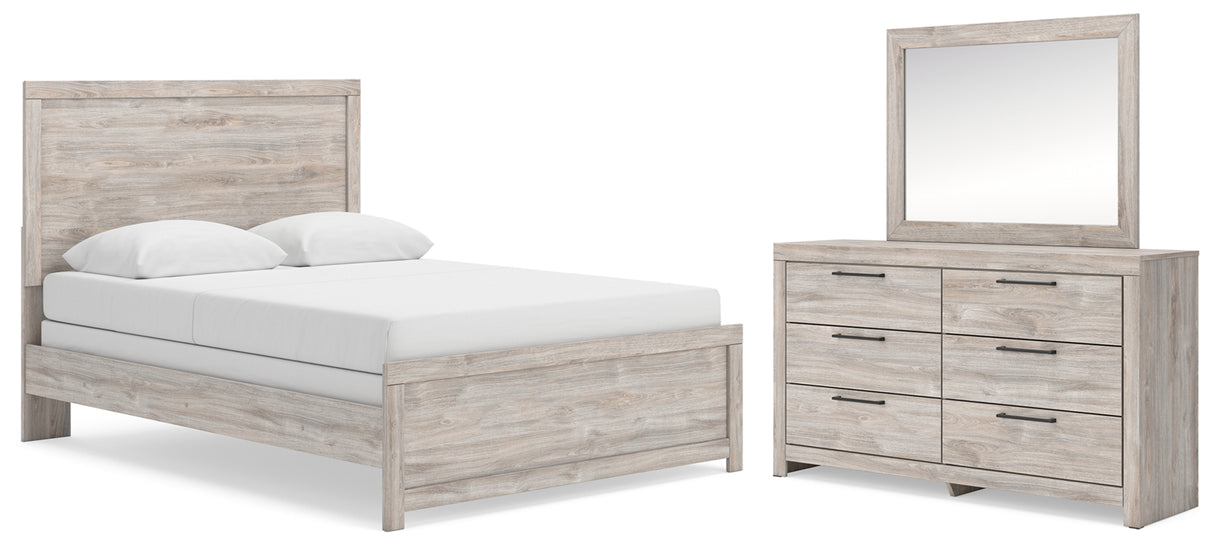 Broachmyn Gray Queen Panel Bed, Dresser and Mirror from Ashley Furniture - Luna Furniture