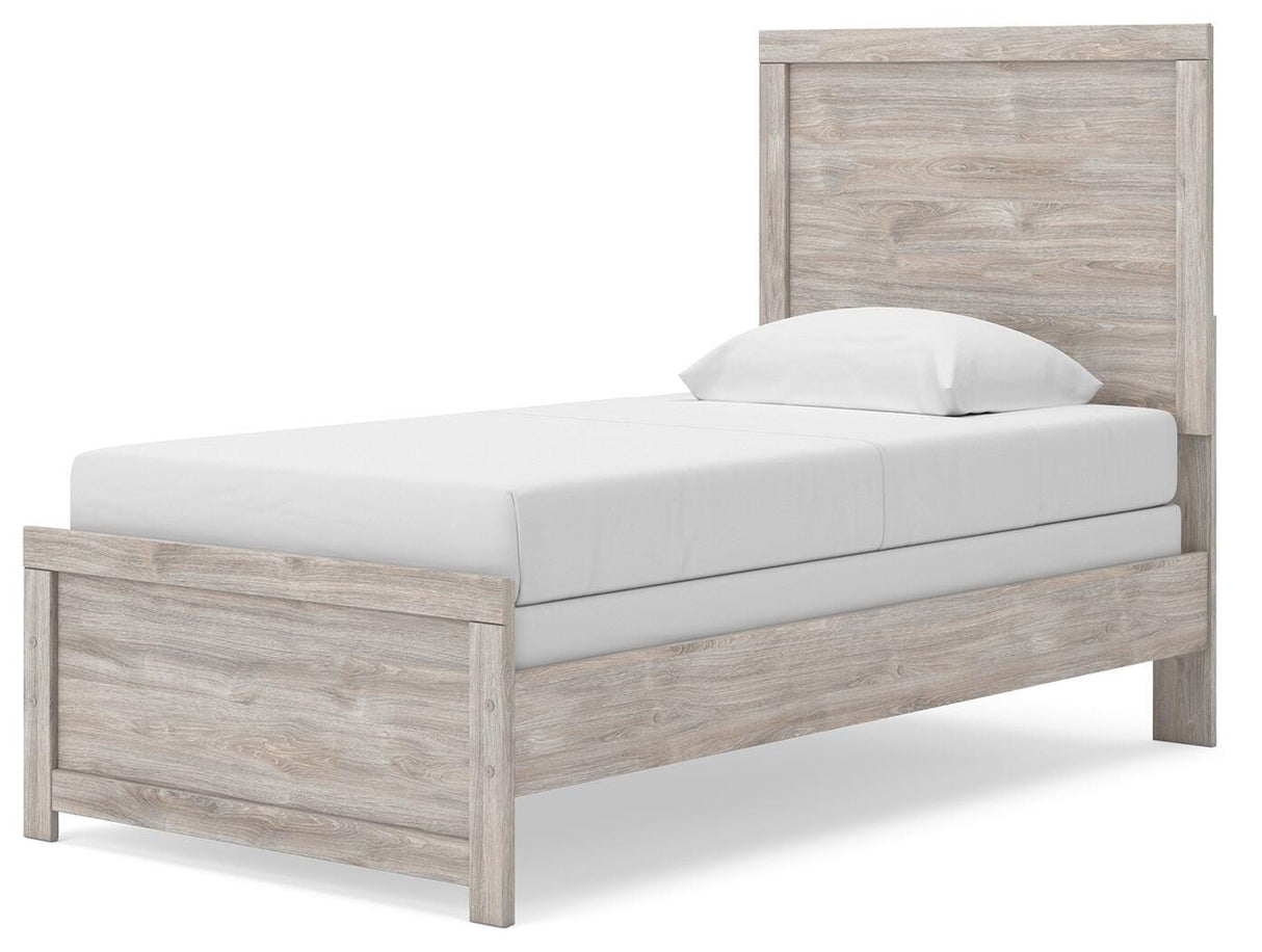 Broachmyn Gray Twin Panel Bed, Dresser and Mirror from Ashley Furniture - Luna Furniture
