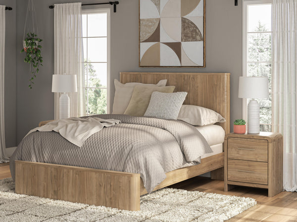 Gramburg Warm Natural Brown Queen Panel Bed