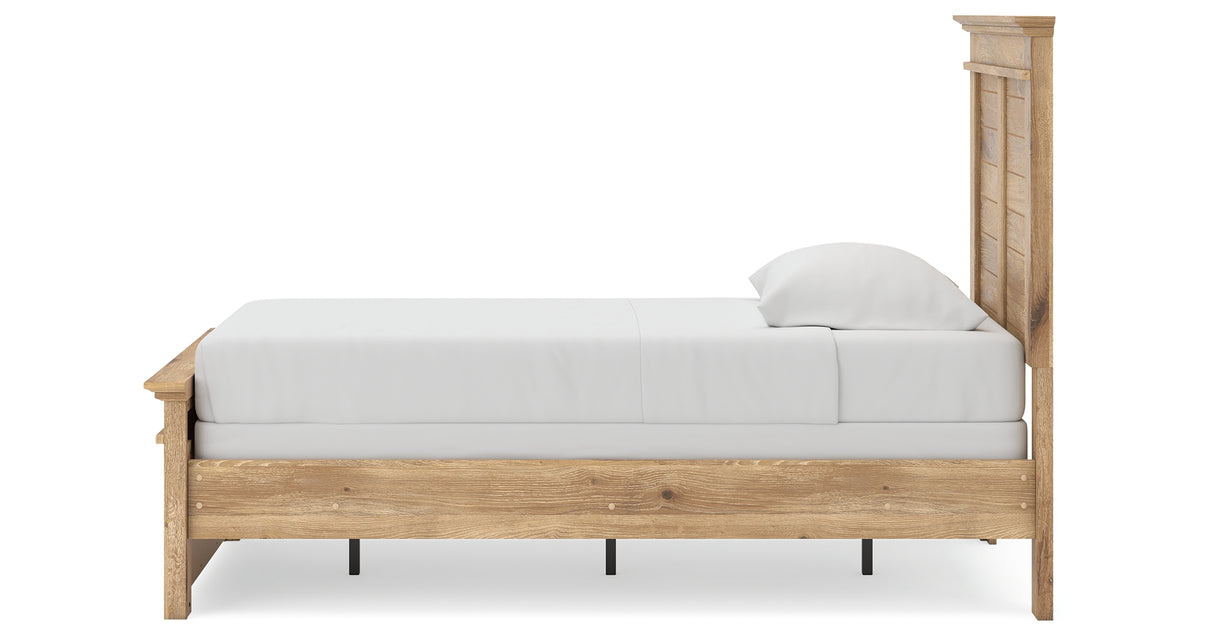 Makidern Tan Twin Panel Bed, Dresser and Mirror from Ashley - Luna Furniture